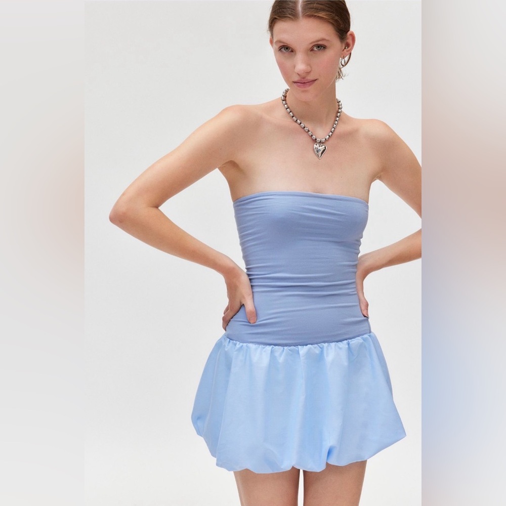Kimchi Blue Strapless Sky Blue Dress